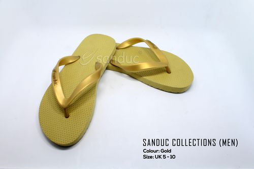 Sanduc Casual Men Flip Flops Slipper Sandal (Gold)