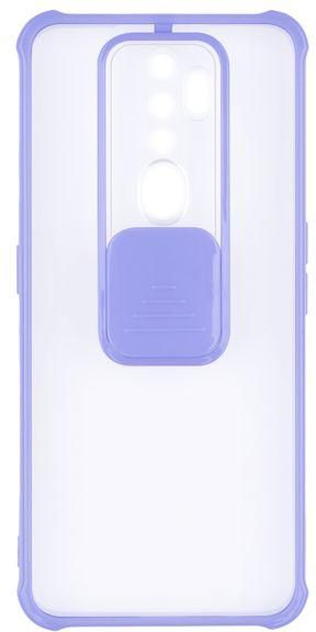 OPPO A5 / A9 2020 - Anti Shock Clear Cover With Colored Frame And Camera Slider - Mauve