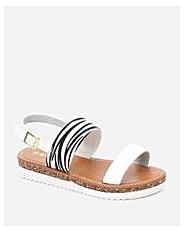 Shoe Room Leather Sandals - White