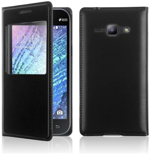 Samsung Galaxy J1 J100F Magnetic Flip Case Cover Full Protection S-view in Black