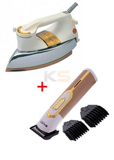 Olympia Hair Trimmer + Heavy Dry Iron [2in1 Bundle]