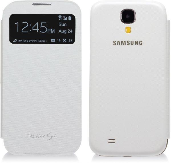 FLIP S-VIEW CASE COVER FOR SAMSUNG GALAXY S4 GT- i9500 WHite