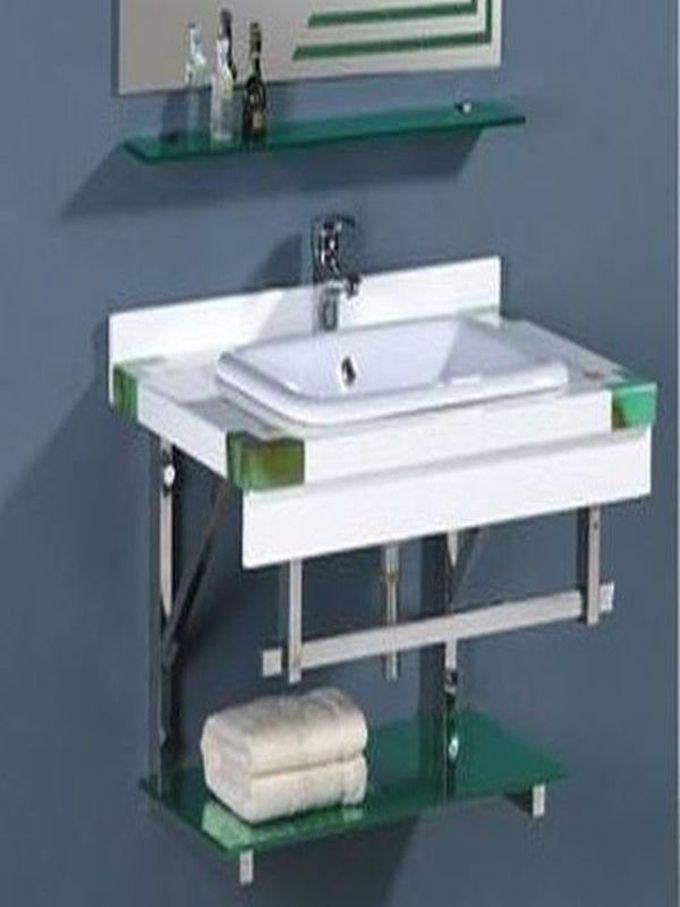 San George Design Basin Bathroom Unit Without Mirror Without Mixer Green