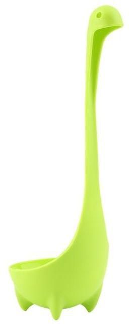 Allwin Plastic Cute Feet Stand Soup Spoon Upright Kitchen Long Handle Home Tool-Green
