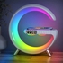 Smart Table Lamp LED Light Alarm Clock with Bluetooth Speaker App Control Fast Wireless Charging