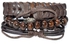 Set Of 3 Casual Leather Bracelet - Brown