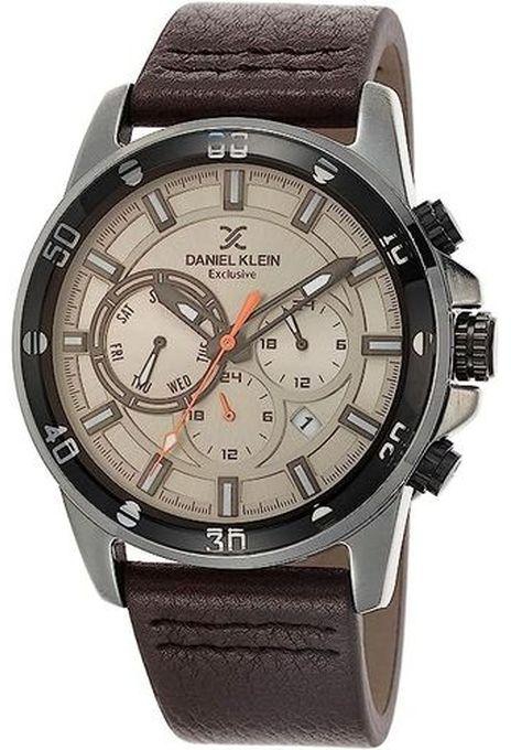 Daniel Klein Men's Exclusive Genuine Leather Band Wrist Watch DK.1.12448-6
