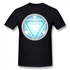 Generic LightUp Arc Reactor LED Iron Man Men's Cotton Short Sleeve Print T-shirt Black