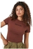Forever21 Women Embroidered New York Tee L Brown 00490758CHOCOLATE/BLACKL