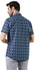 Clever Shirt Cotton Navy Blue Half Sleeve