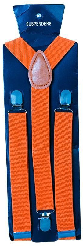 Fashion Orange Tangerine Men's Adjustable Suspenders With Silver Clip