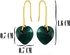 Vera Perla 10K Gold Emerald Heart Earrings, French Wire Closure