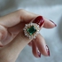 Artsy Big Emerald Stone Ring