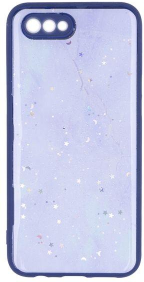 Oppo A1K -Silicone Cover, Hard Edges And Colorful Back With Stars And Glitter