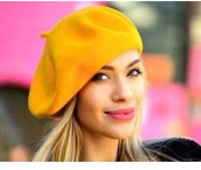 Beautiful Yellow Colour Ladies Beret "Good For Group Performance"
