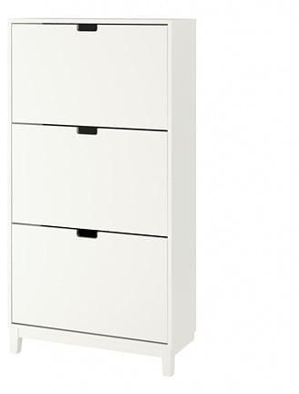 STÄLL Shoe cabinet with 3 compartments, white