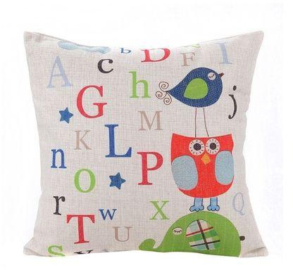 Ovonni Square Throw Pillow Cute Letters 18 Inch