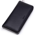 HISCOW Metal Zipper Long Wallet Black with 2 Cash Compartment - Italian Calfskin