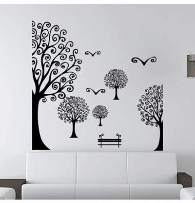 ملصق حائط بتصميم أشجار مبرومة أسود 60x91سم