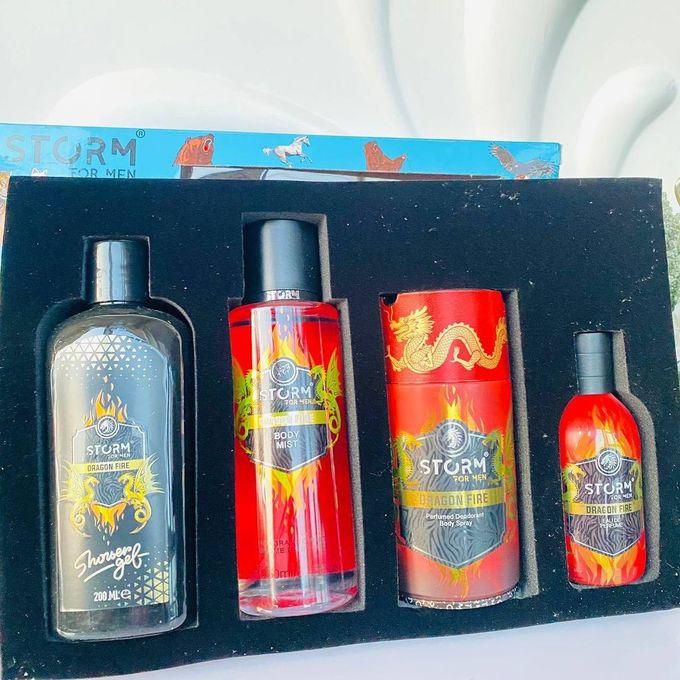 Storm London 4in1 Storm For Men DRAGON FIRE Combo Gift Set Of Body Lotion/Body Mist/Body Spray & Storm Perfume