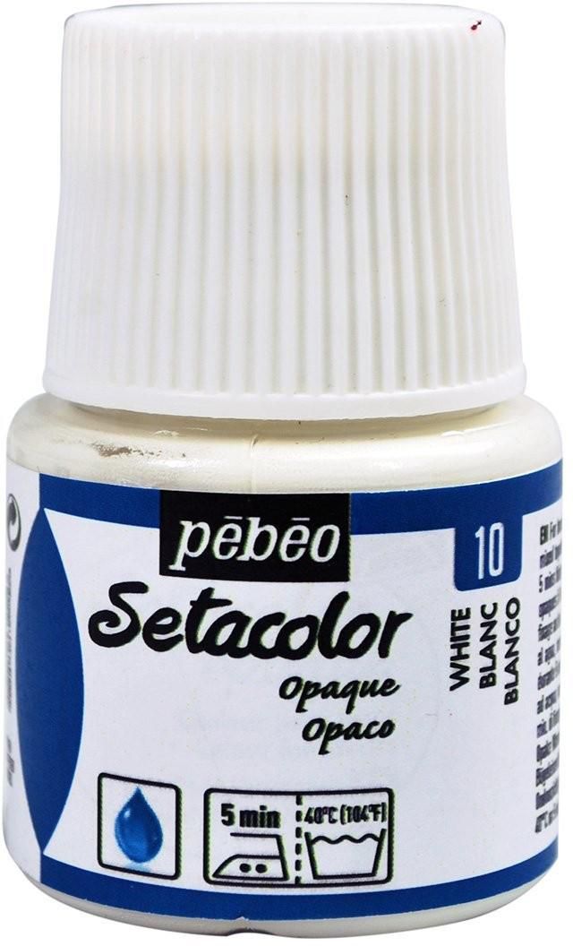 Pebeo Setacolor Opaque Fabric Paint 45-Milliliter Bottle, Titanium White