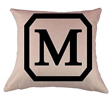 Magideal Cotton Linen Throw Pillow Case Cushion Cover Home Decor Initial Letter M