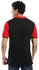 Izor Bi-Tone Turn Down Collar Polo T-Shirt - Black & Red