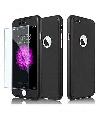 Future Power 360 Full Protection Cover with Glass Screen Protector for iPhone 6/6s - Black