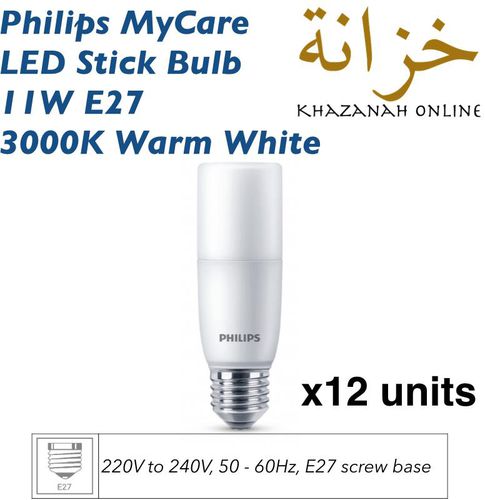 Philips LED Stick Bulb 11W E27 3000K - 12 units ( Warm White)