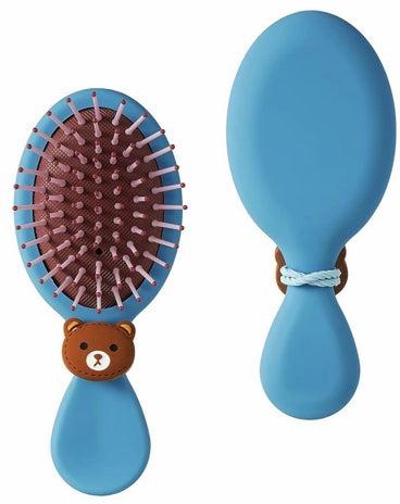 Bear Pattern Hair Brush, for Girls Boys Women Men Kids Wet Dry Hair, Mini Travel Detangling Brush for All Hair Types Glide Through Tangles With Ease for Smoothing Massaging Detangling (Blue)