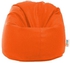 Cozy Taj Leather Bean Bag - Orange