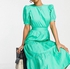 Influence Short Sleeve Cut Out Maxi Dress In Green