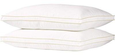 2-Piece Solid Hotel Pillow Set Cotton Blend White 90x50cm