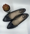 Foot Candy Black Rubber Sole Flats