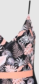 Black One Piece Swimsuit for Women with Floral Print 822106