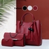 3 In 1 Plain Bag Women Pu Leather Elegant Handbag Wallet Purse Card Holder Set