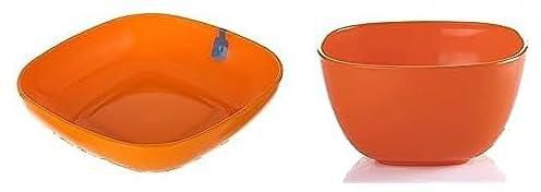 M-Design Eden Plastic Bowl (21cm) - Microwave, Dishwasher, Food Safe & BPA Free Orange + M-Design Eden Basics Plastic Bowl - Orange