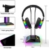 RGB Headphone Stand with 7 Light Modes, Headphone Holder with Type-c Input Port /2 USB Output Ports, Gaming Headset Stand with Non-Slip, Suitable for Gamer Gifts Earphones Accessories