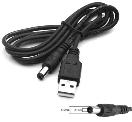 USB 2.0 A Male To DC 5.5mm*2.5mm Power Cable (Black)
