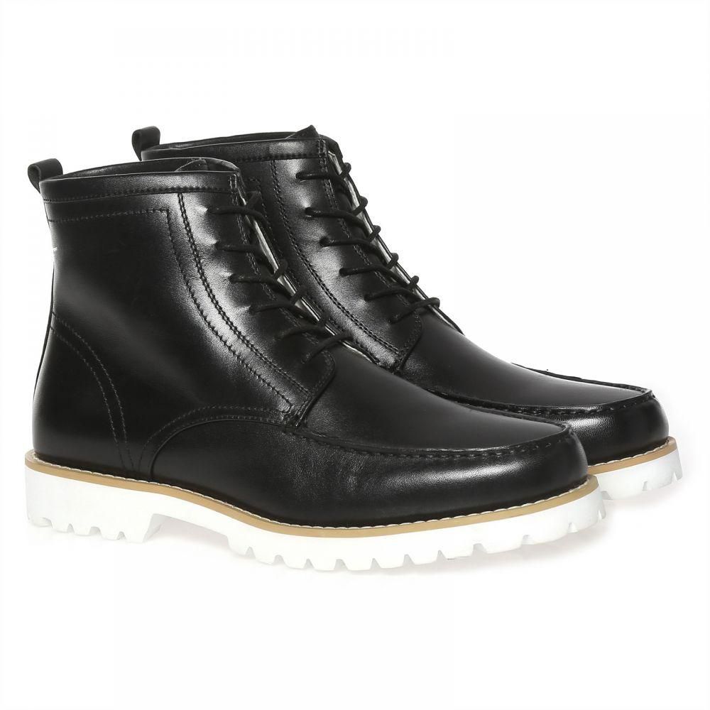 Pedro Lace Up Boots for Men, Leather - Black