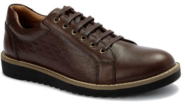 Dots Leather Casual Lace Up Shoes - Brown