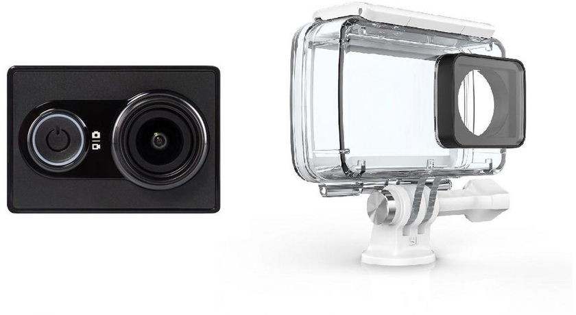 YI Action Camera, 16MP, HD, Sony Sensor - Black ( International Version ) + YI Waterproof Case Bundle Kit