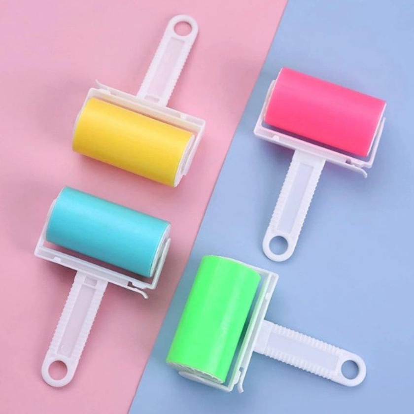 Washable Pets Hair Pick-Up Removal Adhesive Roller - Multi Colors - 1 Piece