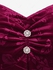 Plus Size Rhinestones Buckle Ruched Floral Velvet Dress - L | Us 12