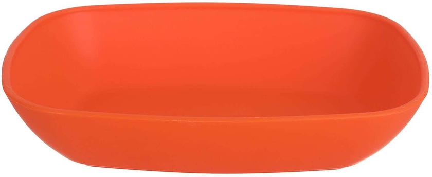 Get Favilla Plastic Rectangular Deep Plate, 450 ml - Orange with best offers | Raneen.com