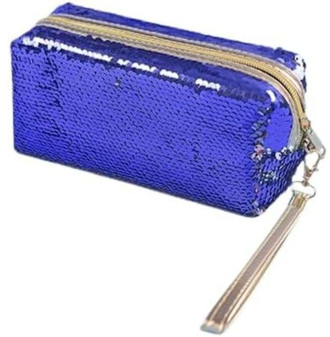 Sequin Pencil Case, Multifunctional, Stationery Bag, Cosmetic Bag,Blue
