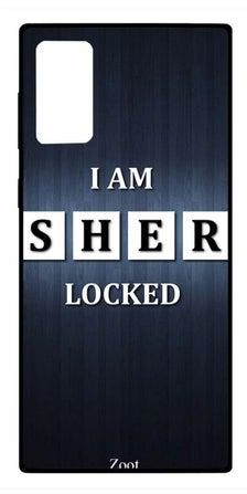 I Am Sher Locked Printed Case Cover For Samsung Galaxy Note20 Blue/White