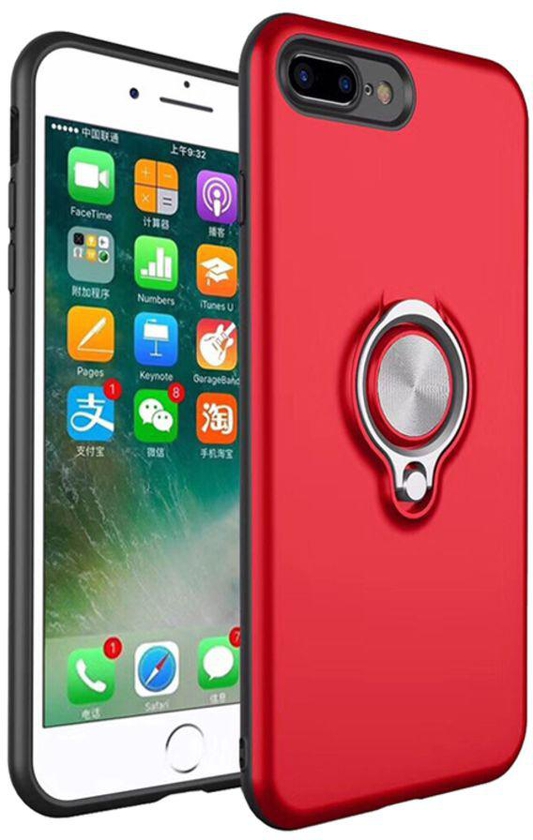 Protective Case Cover With Hidden Ring For Apple iPhone 7 Plus Red