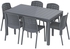 Cosmoplast Cedargrain 6-Seater Dining Set Grey