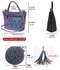 Lady Shoulder Bag Set Geometric Luminous Purses and Handbags Women Holographic Reflective Crossbody Bags Wallet Purse Tote, Tassel Handbag